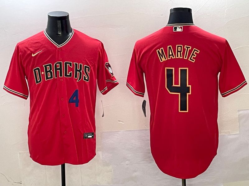 Men Arizona Diamondback #4 Marte Red Game 2025 Nike MLB Jersey style 6->arizona diamondback->MLB Jersey
